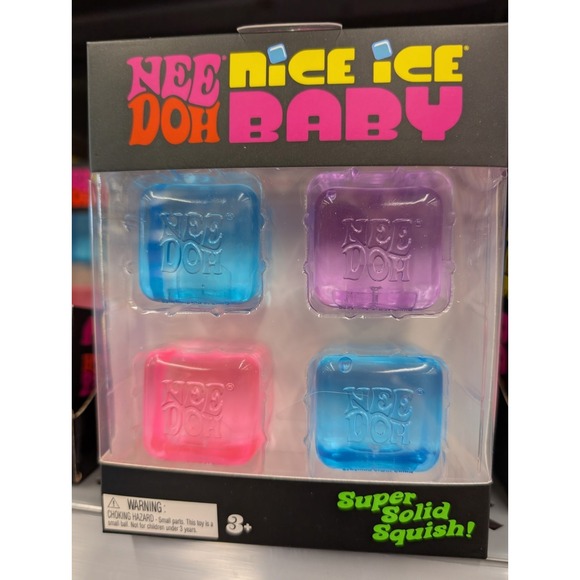 2X NeeDoh Nice Ice Baby 4 pack, Set of 4 Nee Doh Mini Nice Cube Pink Blue Purple - Picture 5 of 6